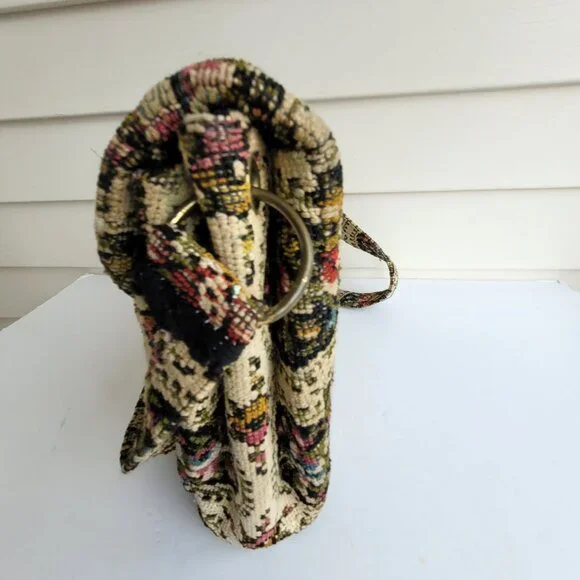 Vintage 60s/70s floral designed Tapestry fabric handbag - Picture 7 of 11